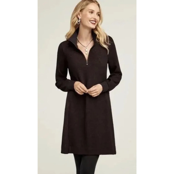 Cabi Dress Womens XXS 2XS Black Plum Cuddle Snap Pockets Long Sleeve Sweater - Picture 13 of 14